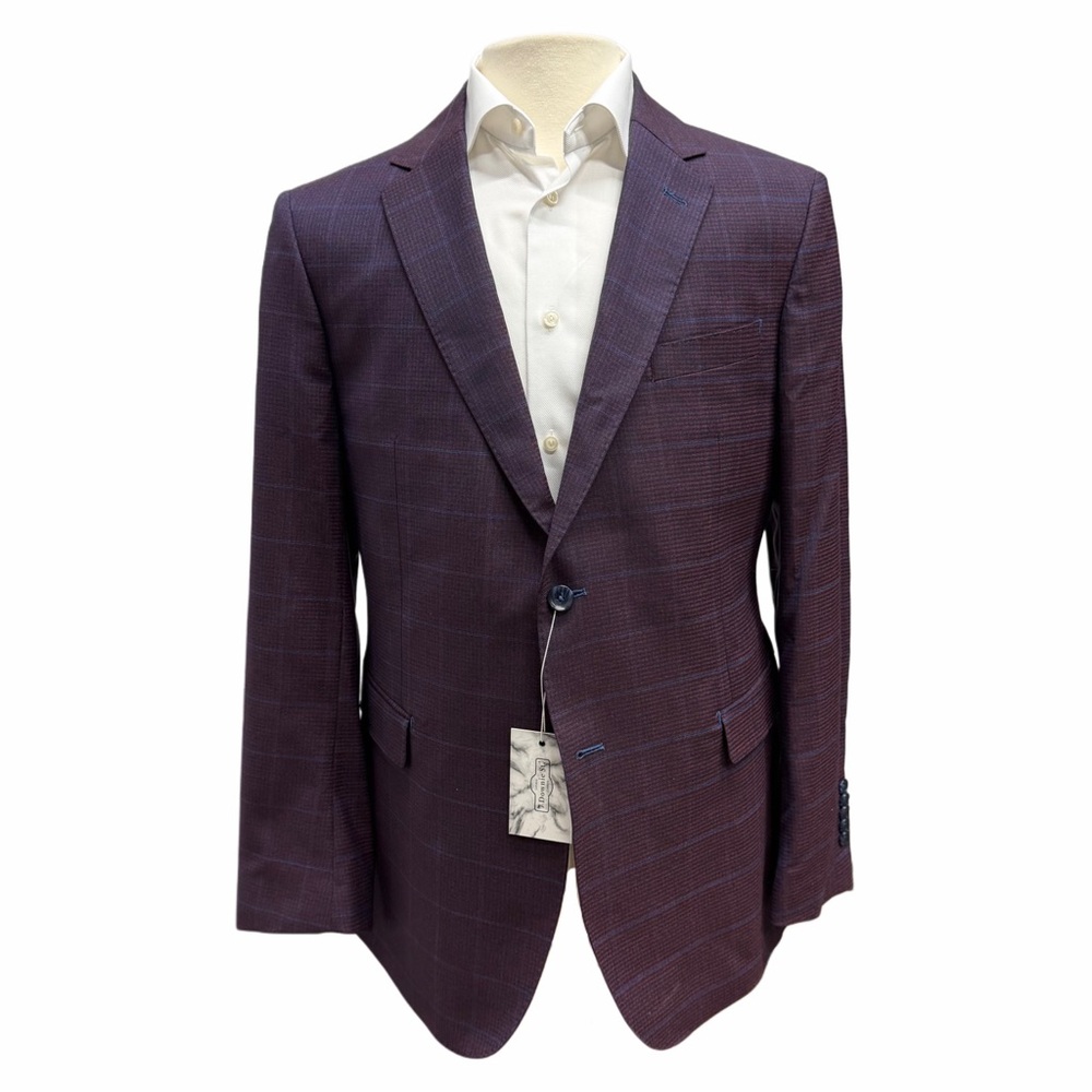 Plum Windowpane Wool Sport Jacket